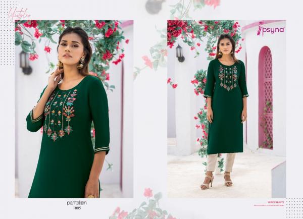 Psyna Pantaloon Fancy Rayon Embroidery Kurti 